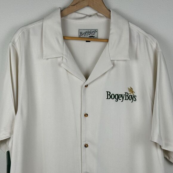 Bogey Boys Grit Button Up Rayon Stretch Shirt Men Large Beige Golf Macklemore - Picture 2 of 9